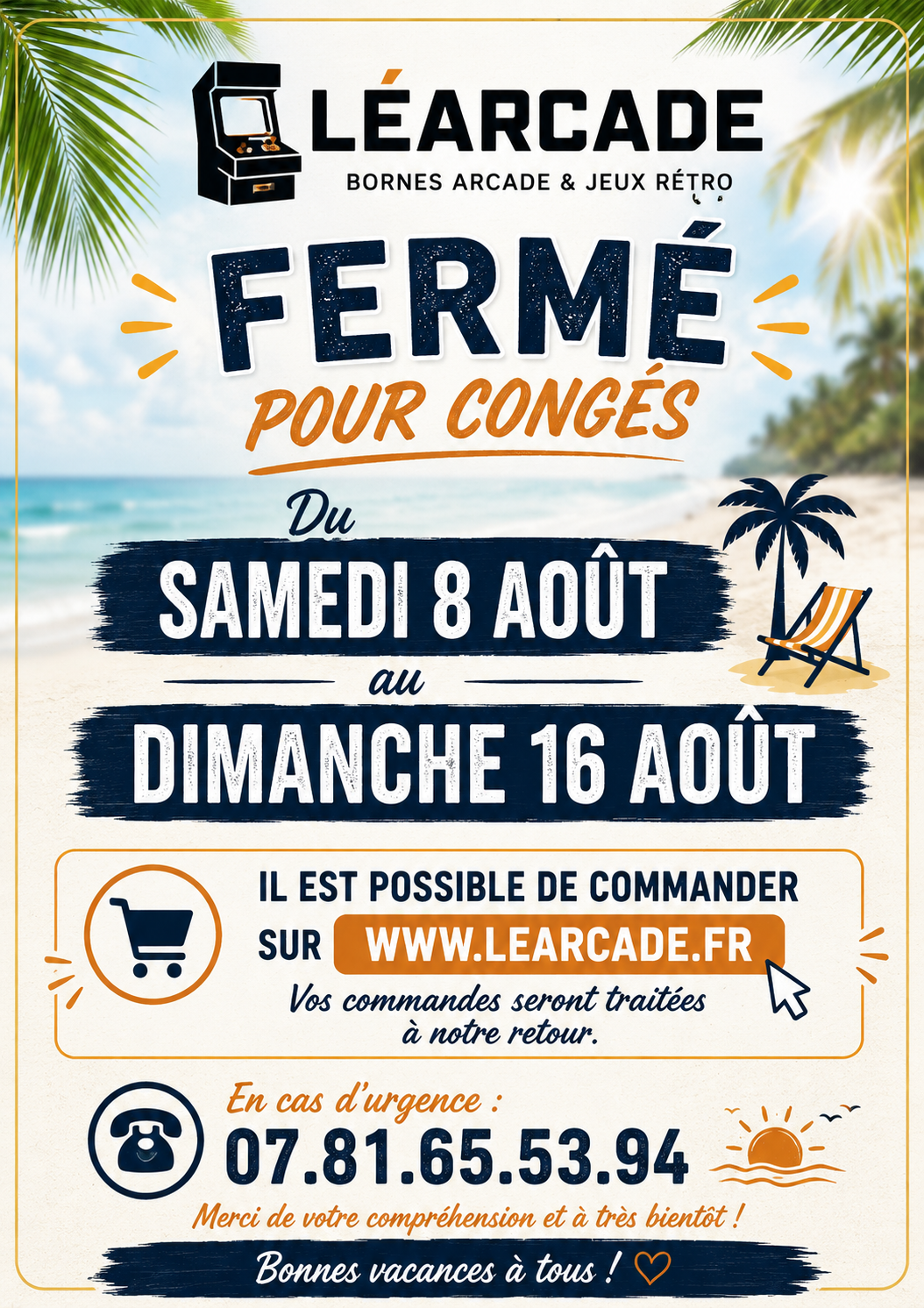 Fermeture pour congé